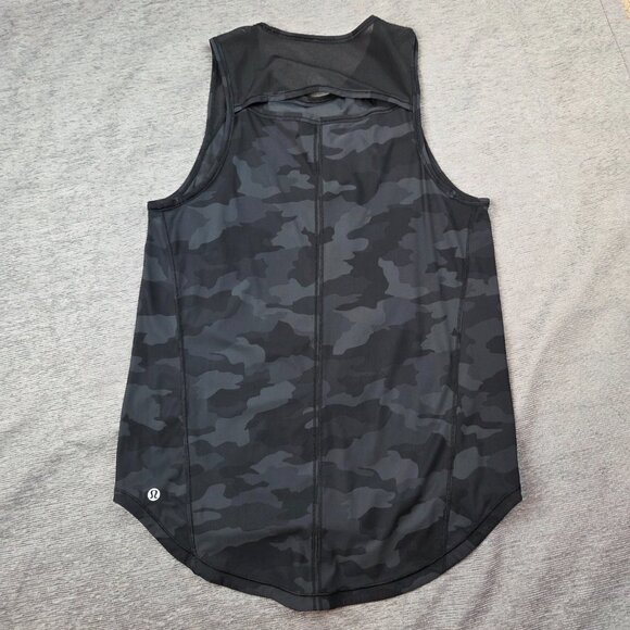 Lululemon Sculpt Tank Heritage 365 Camo Size 8 Black Gray Active Sleeveless Top - Picture 5 of 7